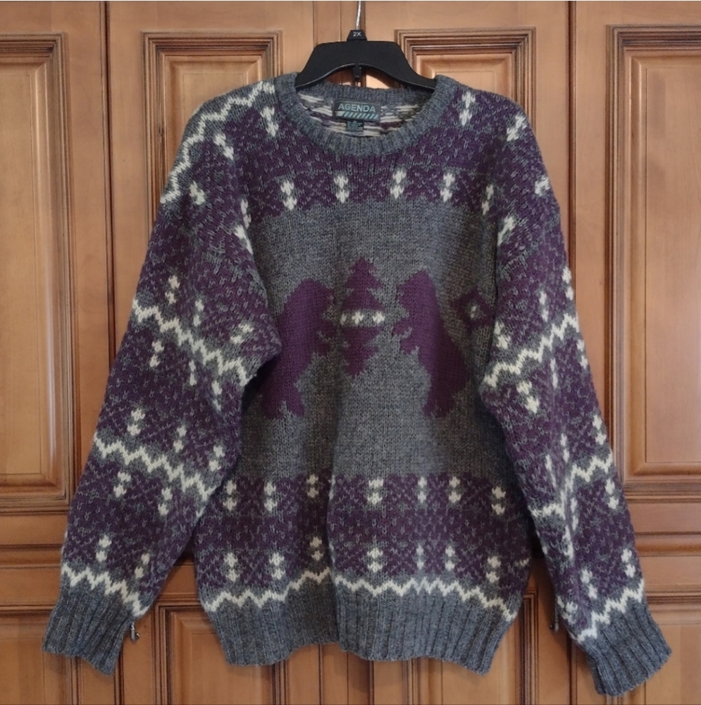 Vintage Agenda wool blend sweater size XL